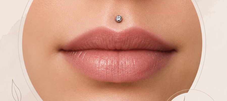 Piercing na wardze górnej